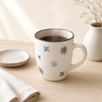 Kubek ceramiczny 350 ml Black Snowman biało-czarny