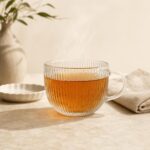 Kubek szklany ryflowany z uchem 450 ml Jumbo