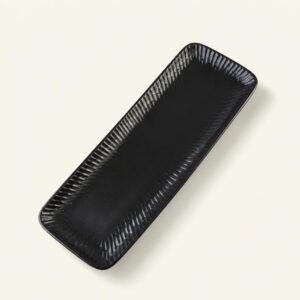 Półmisek ceramiczny prostokątny 25 cm Ombres Black czarny
