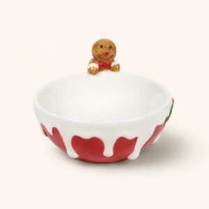 Miska ceramiczna 17 cm Deco Xmas biało-czerwona