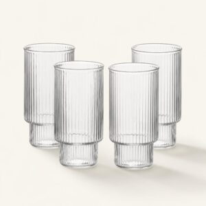 Szklanki prążkowane wysokie 400 ml 4 szt.