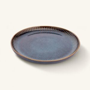 Talerz deserowy porcelanowy 20,5 cm Reactive Stripes granatowy