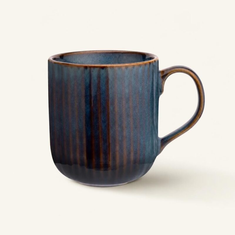 Kubek porcelanowy 400 ml Reactive Stripes granatowy