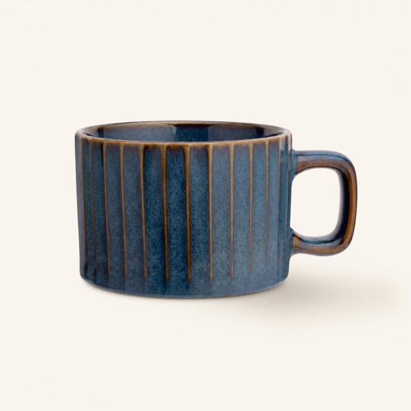 Filiżanka porcelanowa 220 ml Reactive Stripes granatowa