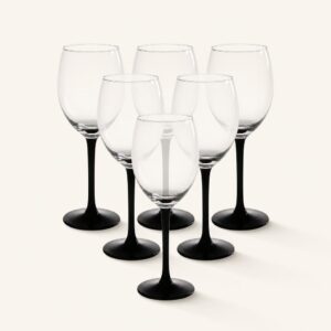 Kieliszki do wina czerwonego 330 ml Onyx czarna nóżka 6 szt.