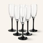 Kieliszki do szampana 180 ml Onyx czarna nóżka 6 szt.