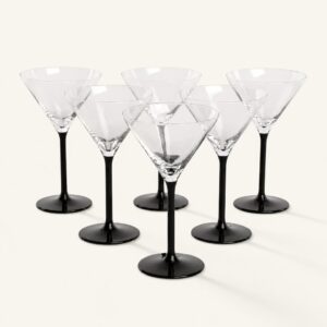 Kieliszki do martini 260 ml Onyx czarna nóżka