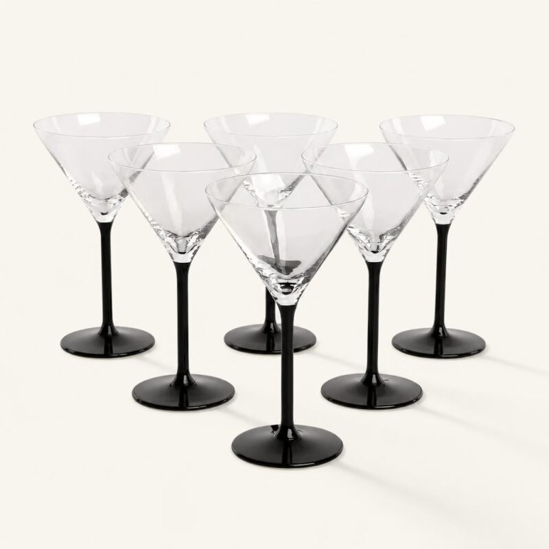 Kieliszki do martini 260 ml Onyx czarna nóżka