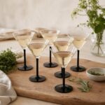 Kieliszki do martini 260 ml Onyx czarna nóżka