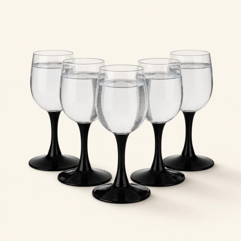 Kieliszki do wódki 35 ml Onyx czarna nóżka 6 szt.