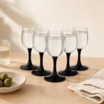 Kieliszki do wódki 35 ml Onyx czarna nóżka 6 szt.