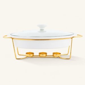 Naczynie porcelanowe z podgrzewaczem 1,5 L Regular złote