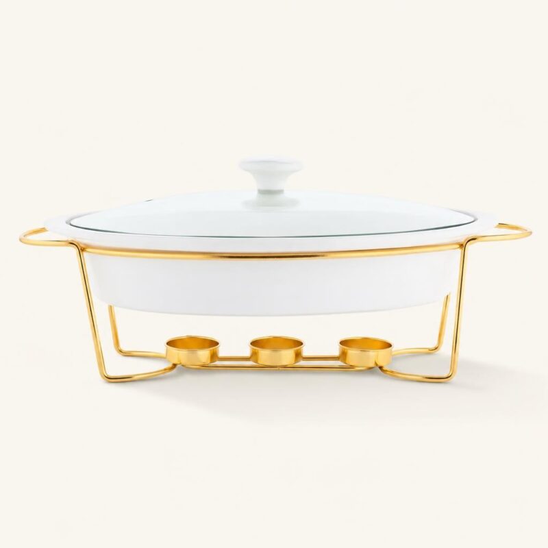 Naczynie porcelanowe z podgrzewaczem 1,5 L Regular złote