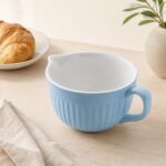 Miska ceramiczna z lejkiem 550 ml błękitna