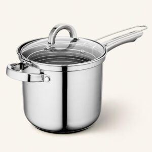 Garnek stalowy z koszykiem 18 cm srebrny