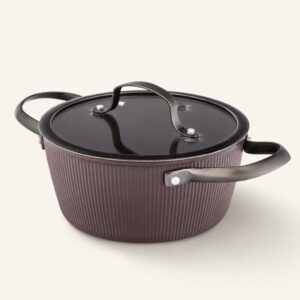 Garnek aluminiowy z pokrywką 20 cm brązowy