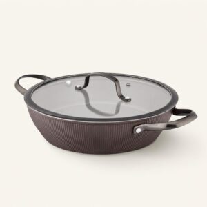 Rondel aluminiowy z pokrywką 28 cm brązowy