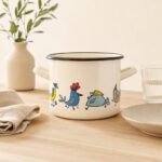 Garnek emaliowany kremowy 3,3 l 18 cm kurki