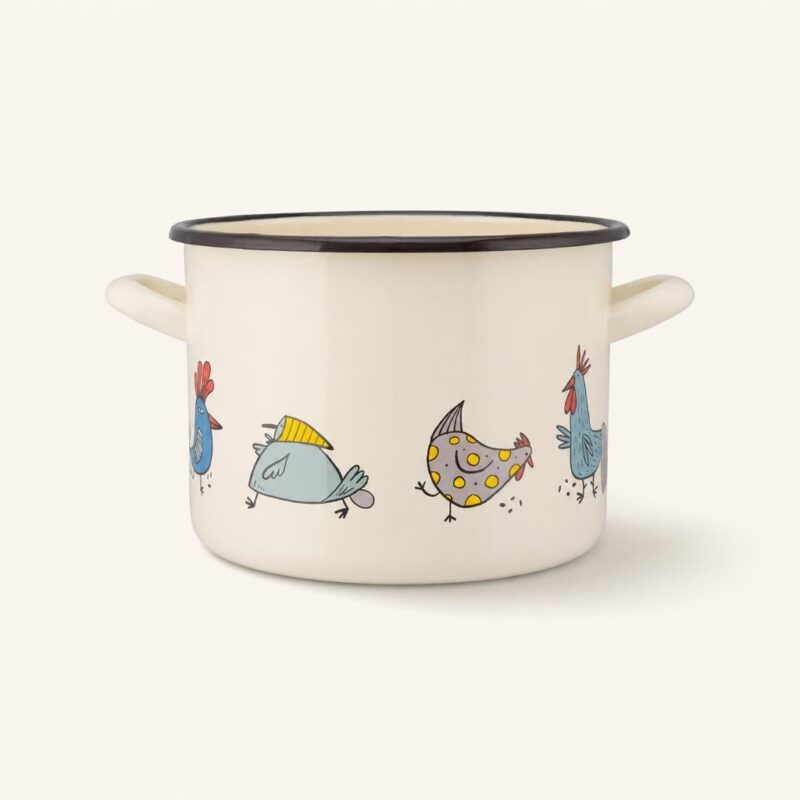 Garnek emaliowany kremowy 4,4 l 20 cm kurki