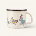 Kubek emaliowany kremowy 450 ml 9 cm kurki