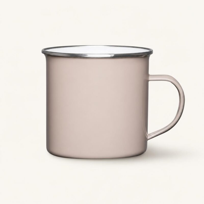 Kubek emaliowany 700 ml taupe