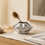Wazon ceramiczny usta 27 cm srebrny