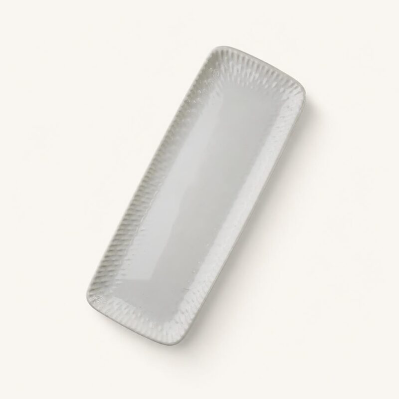 Półmisek ceramiczny prostokątny 25 cm Ombres biały
