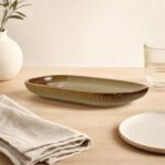 Półmisek ceramiczny prostokątny 19 cm Ombres Insta brązowo-zielony