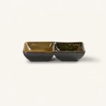 Miseczka ceramiczna podwójna 14 cm brązowo-zielona
