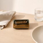 Miseczka ceramiczna 8 cm brązowo-zielona