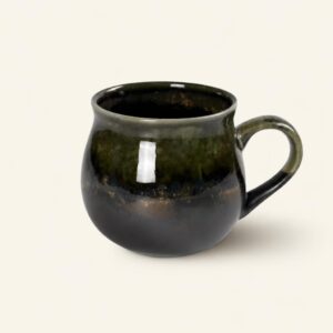 Kubek ceramiczny 8 cm brązowo-zielony