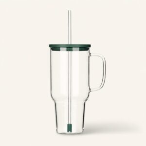 Kubek szklany ze słomką 1,1 L