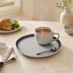Talerz obiadowy ceramiczny 25 cm grafitowy