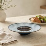 Talerz do makaronu ceramiczny 28 cm niebieski