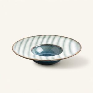 Talerz do makaronu ceramiczny 28 cm granatowo-szary