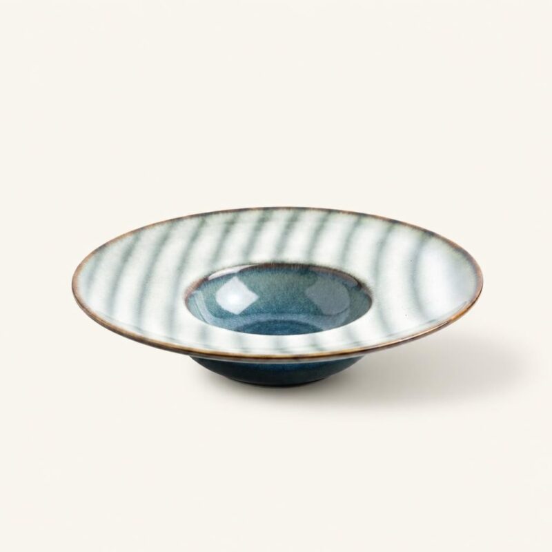 Talerz do makaronu ceramiczny 28 cm granatowo-szary