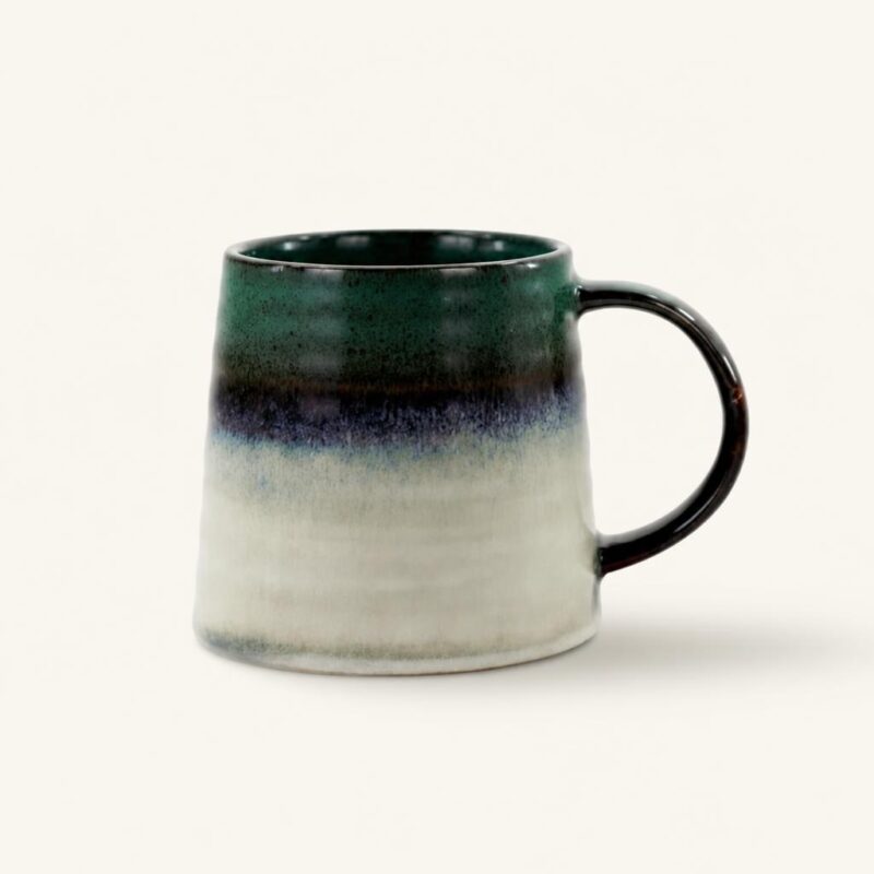 Kubek ceramiczny 400 ml zielono-szary
