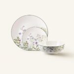 Serwis obiadowy porcelana 18 elementów zielony