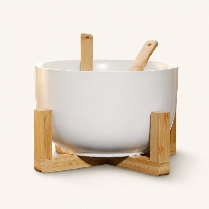 Miska na sałatkę na nóżce biała porcelanowa 4 el L