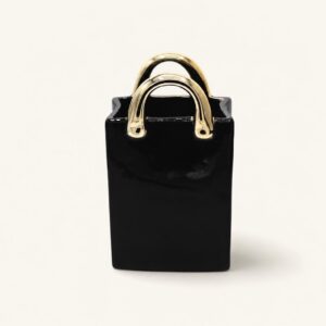 Wazon ceramiczny torebka 26 cm czarny
