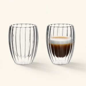 Szklanki z podwójną ścianką do kawy herbaty 300 ml komplet 2
