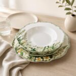 Serwis obiadowy porcelana 18 el wzór kwiatowy