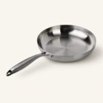 Patelnia stalowa metalowa nierdzewna 30 cm srebrna